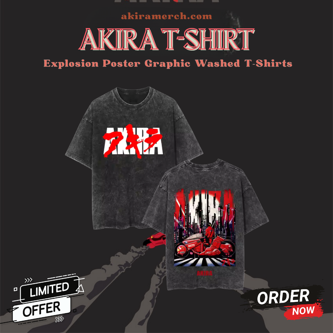 Explosion Poster Graphic PTTT2204 Washed  Akira T-Shirts